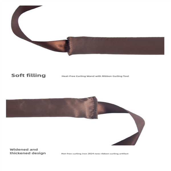 Brown 3 Sticks No Heat Hair Curling Ribbon Kit Silk Wand For Sleep In Styling Rollers & Curlers