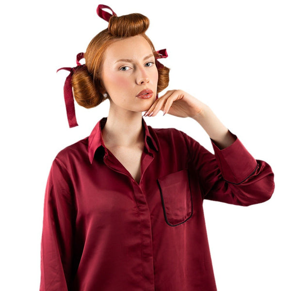 Elosung Claret 3 Sticks No Heat Hair Curling Ribbon Kit Silk Wand For Sleep In Styling Rollers & Curlers