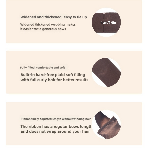 Elosung Claret 3 Sticks No Heat Hair Curling Ribbon Kit Silk Wand For Sleep In Styling Rollers & Curlers