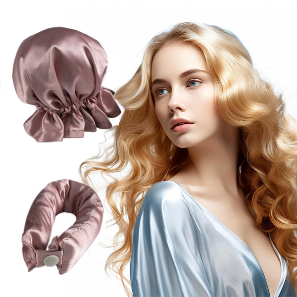 Elosung 3 Pcs Pink Heatless Hair Curling Satin Set Easy Sleep In Curler For Beautiful Waves Rollers & Curlers
