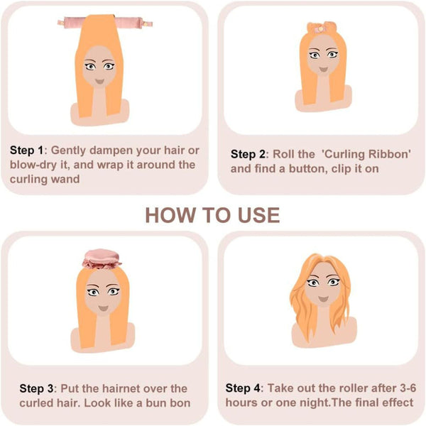 Elosung 3 Pcs Purple Heatless Hair Curling Satin Set Easy Sleep In Curler For Beautiful Waves Rollers & Curlers