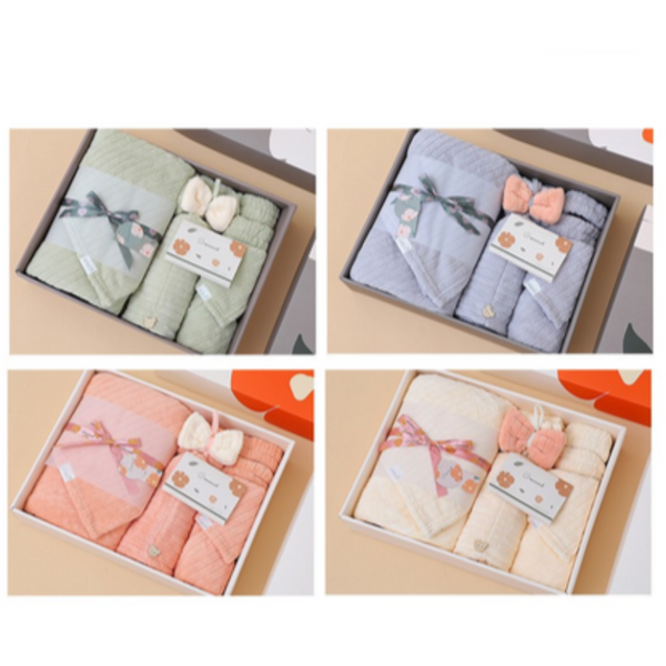 Elosung Pink Soft Coral Fleece Towel And Bath Gift Set 5 Piece Luxurious Absorbent Towels & Washcloths