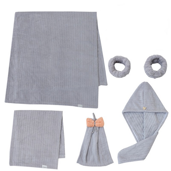 Elosung Blue Soft Coral Fleece Towel And Bath Gift Set Towels & Washcloths