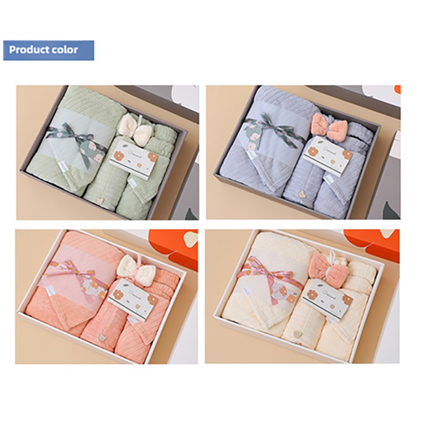 Elosung Blue Soft Coral Fleece Towel And Bath Gift Set Towels & Washcloths