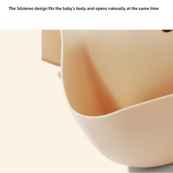 Elosung Cherry Pattern Beige Soft And Safe Silicone Little One Feeding Set Bib Bowl Spoon Combo For Mess Free Meals Sippy Cups & Mugs