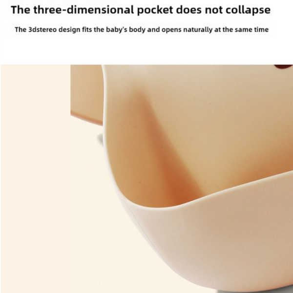 Elosung Pattern Beige Soft And Safe Silicone Baby Feeding Set Bib Bowl Spoon Combo For Mess Free Meals Baby Bibs & Burp Cloths