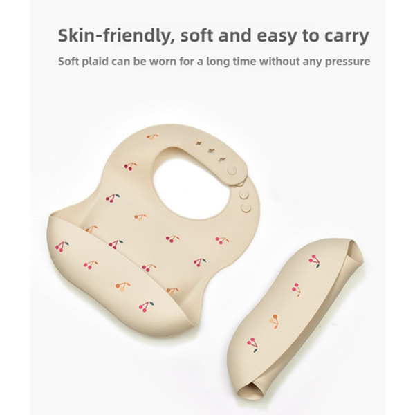 Baby Bibs & Burp Cloths Elosung Rainbow Pattern Beige Soft And Safe Silicone Baby Feeding Set Bib Bowl Spoon Combo For Mess Free Meals