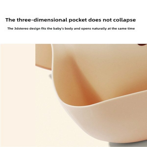 Lilac Pattern Beige Soft And Safe Silicone Little One Feeding Set Bib Bowl Spoon Combo For Mess Free Meals Baby Bibs & Burp Cloths