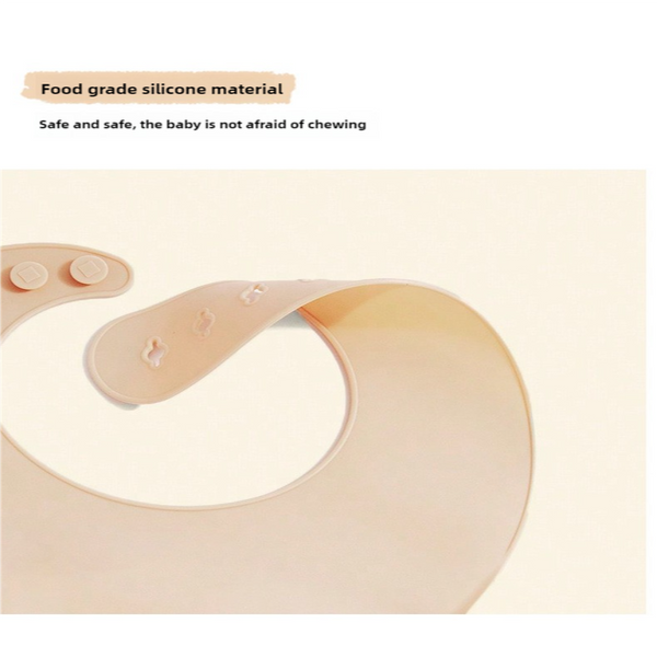 Lilac Pattern Beige Soft And Safe Silicone Little One Feeding Set Bib Bowl Spoon Combo For Mess Free Meals Baby Bibs & Burp Cloths