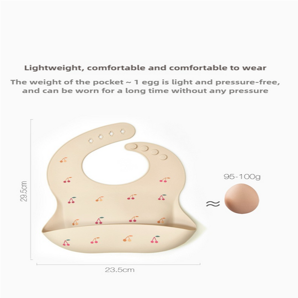 Lilac Pattern Beige Soft And Safe Silicone Little One Feeding Set Bib Bowl Spoon Combo For Mess Free Meals Baby Bibs & Burp Cloths