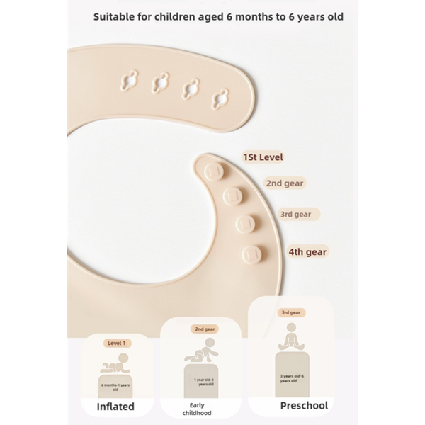 Elosung Dinosaur Pattern Beige Soft And Safe Silicone Little One Feeding Set Bib Bowl Spoon Combo For Mess Free Meals Sippy Cups & Mugs