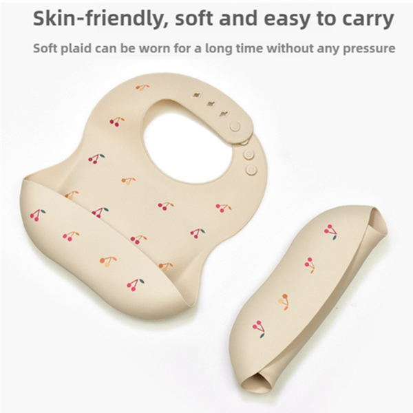 Elosung Dinosaur Pattern Beige Soft And Safe Silicone Little One Feeding Set Bib Bowl Spoon Combo For Mess Free Meals Sippy Cups & Mugs