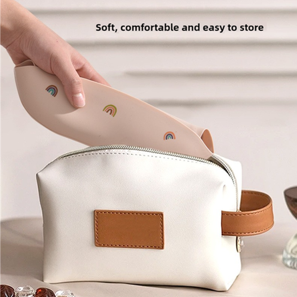 Elosung Dinosaur Pattern Beige Soft And Safe Silicone Little One Feeding Set Bib Bowl Spoon Combo For Mess Free Meals Sippy Cups & Mugs