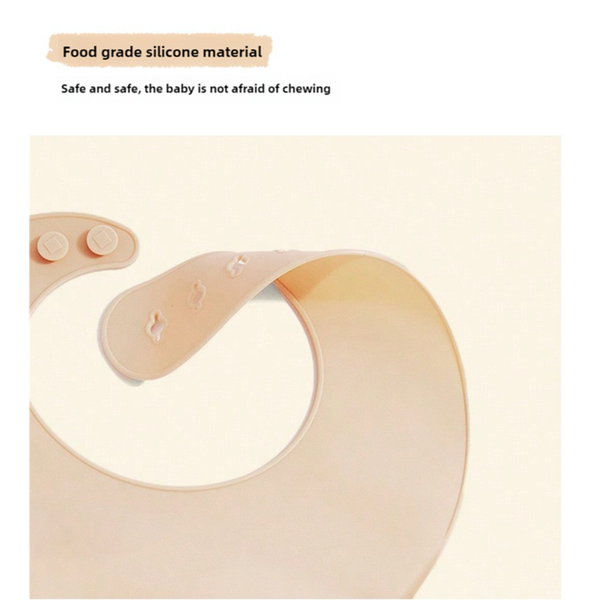 Elosung Rainbow Pattern Beige Soft And Safe Silicone Baby Feeding Set Bib Bowl Spoon Combo For Mess Free Meals Baby Bibs & Burp Cloths