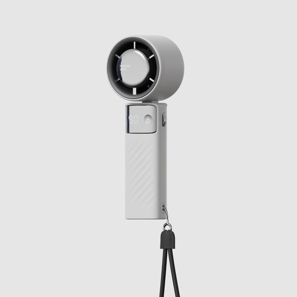 Elosung White Turbo Handheld Usb Rechargeable Fan With Digital Speed Display High Cooling For Outdoor Use Portable Fans