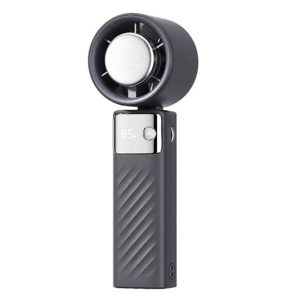 Elosung Grey Turbo Handheld Usb Rechargeable Fan With Digital Speed Display High Cooling For Outdoor Use Portable Fans