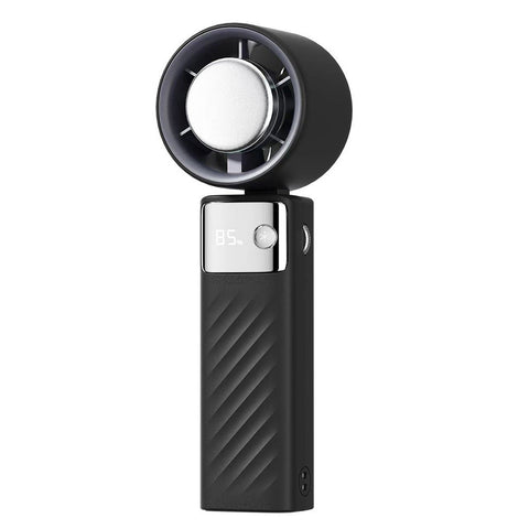 Black Turbo Handheld Usb Rechargeable Fan With Digital Speed Display Portable Fans