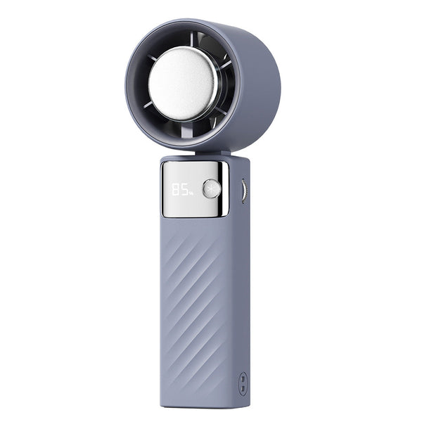 Blue Turbo Handheld Usb Rechargeable Fan With Digital Speed Display Portable Fans