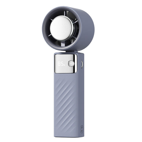 Blue Turbo Handheld Usb Rechargeable Fan With Digital Speed Display Portable Fans