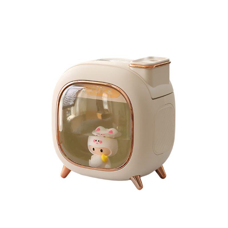 Elosung Off White Usb Desktop Dual Mist Cute Humidifier With Essential Oil Diffuser 500Ml Large Capacity Quiet Aromatherapy Machine For Bedroom And Of