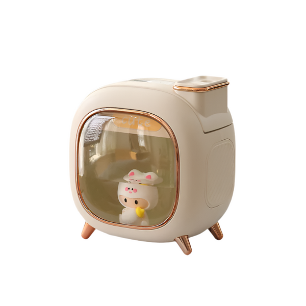 Elosung Off White Usb Desktop Dual Mist Cute Humidifier With Essential Oil Diffuser 500Ml Large Capacity Quiet Aromatherapy Machine For Bedroom And Of