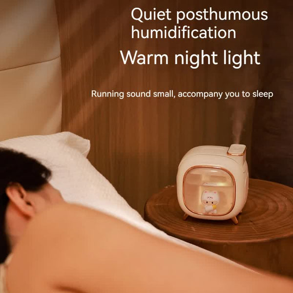 Elosung Off White Usb Desktop Dual Mist Cute Humidifier With Essential Oil Diffuser 500Ml Large Capacity Quiet Aromatherapy Machine For Bedroom And Of