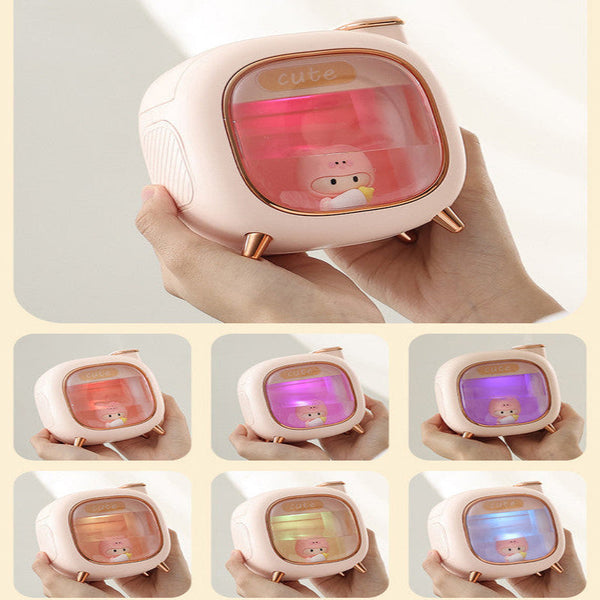 Elosung Off White Usb Desktop Dual Mist Cute Humidifier With Essential Oil Diffuser 500Ml Large Capacity Quiet Aromatherapy Machine For Bedroom And Of