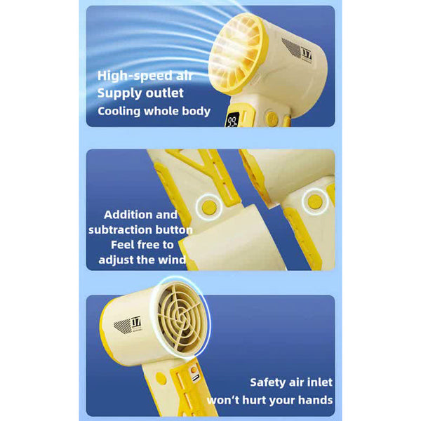 Elosung Black And Green 100 Speed Mecha Handheld Fan | Usb Rechargeable High Mini Powerful & Silent Lightweight 150G With 6 8 Hour Battery Life Portab