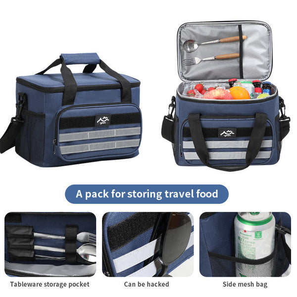 Elosung Black 18L Large Capacity Outdoor Insulated Cooler Bag Picnic Ice Pack With Shoulder Strap Ice Chests & Coolers