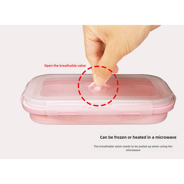 Elosung Green Collapsible Silicone Bento Box Set 4 Piece Food Grade Microwave & Freezer Safe Lunch Lunchboxes