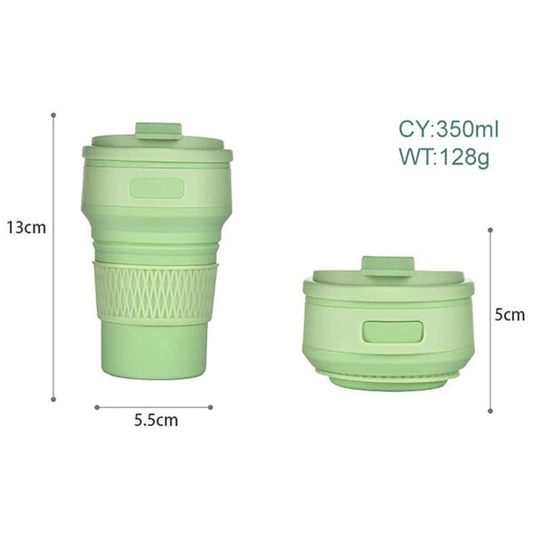 Elosung 2 Pcs Pink Collapsible Silicone Coffee Cup Portable Food Grade Microwave Freezer Safe Travel Mug Combination Pack Of The Same Color Vacuum Fla