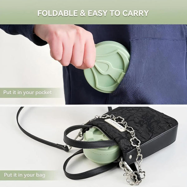 Elosung 2 Pcs Pink Collapsible Silicone Coffee Cup Portable Food Grade Microwave Freezer Safe Travel Mug Combination Pack Of The Same Color Vacuum Fla