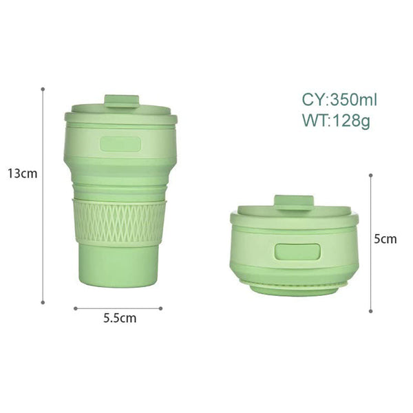 Elosung 2 Pcs Blue Collapsible Silicone Coffee Cup Portable Food Grade Microwave & Freezer Safe Travel Mug Combination Pack Of The Same Colour Vacuum