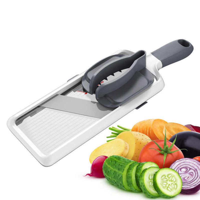 Grey Multi Function Vegetable Cutter Potato Slicer Fruit Slicing Machine Grater For Carrots & More Peelers & Slicers