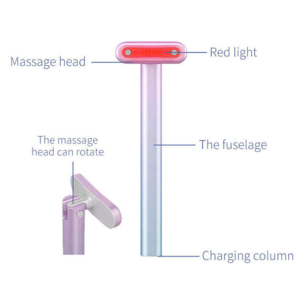Gradient Pink Eye Massager For Dark Circles And Puffiness Portable Ems Microcurrent Beauty Device Skin Firming Wrinkle Reduction Care Massagers
