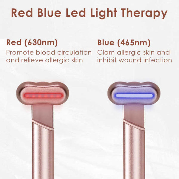 Elosung Blue Led Facial Skincare Wand Portable Eye Care Device Ems Microcurrent & Red Light Therapy For Wrinkles Dark Circles And Puffiness Relief Ant