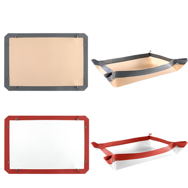 Elosung 2 Piece Set (Gray Edge Yellow Background + Red White Background) Non Stick Silicone Baking Mat For Oven & Microwave | Reusable Thickened Fiber