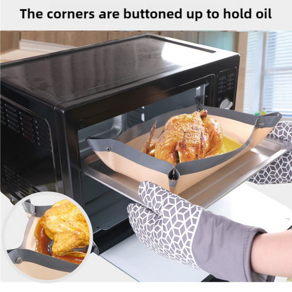 Elosung 2 Piece Set (Gray Edge Yellow Background + Red White Background) Non Stick Silicone Baking Mat For Oven & Microwave | Reusable Thickened Fiber