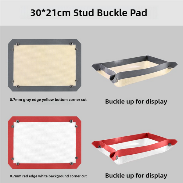 Elosung 2 Piece Set (Gray Edge Yellow Background + Red White Background) Non Stick Silicone Baking Mat For Oven & Microwave | Reusable Thickened Fiber