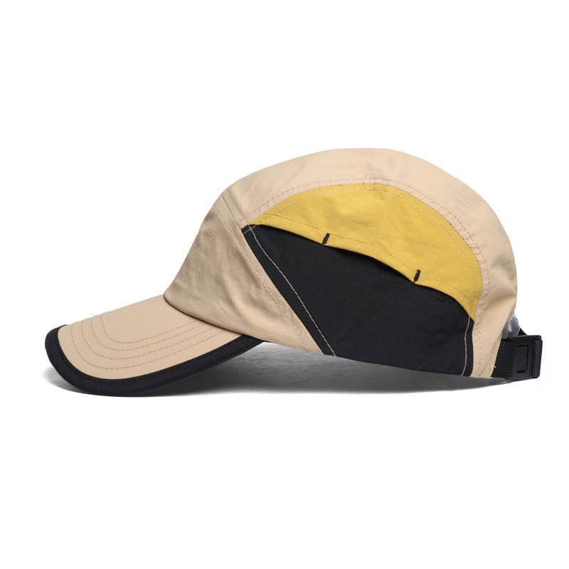 Khaki And Yellow Lightweight Sports Baseball Cap | Quick Dry Waterproof Breathable Outdoor Camping Hats & Headwear