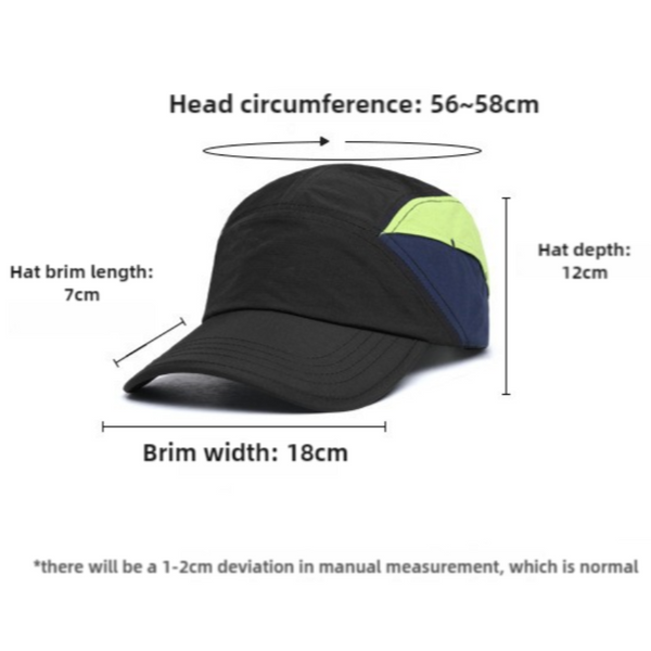 Elosung Black And Green Lightweight Sports Baseball Cap Quick Dry Waterproof Breathable Outdoor Camping Hats & Headwear