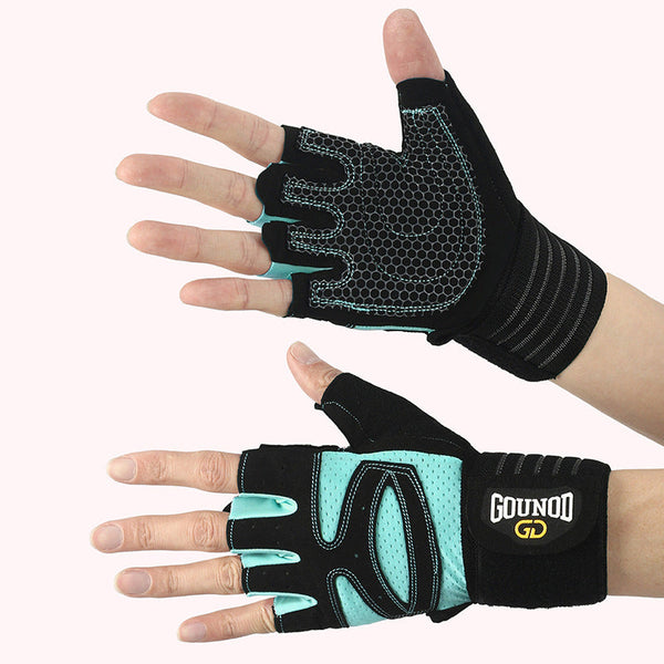 Size L Black And Blue Breathable Anti Slip Gym Gloves For Workout Weightlifting Durable Adjustable Fitness Men Women Gloves Straps & Hooks