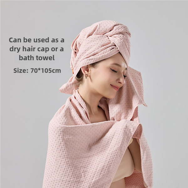 Elosung 2 Pcs Pink Super Absorbent Waffle Weave Hair Towel Multi Functional Quick Drying Turban For Women Soft & Fast Head Wrap Towels & Washcloths