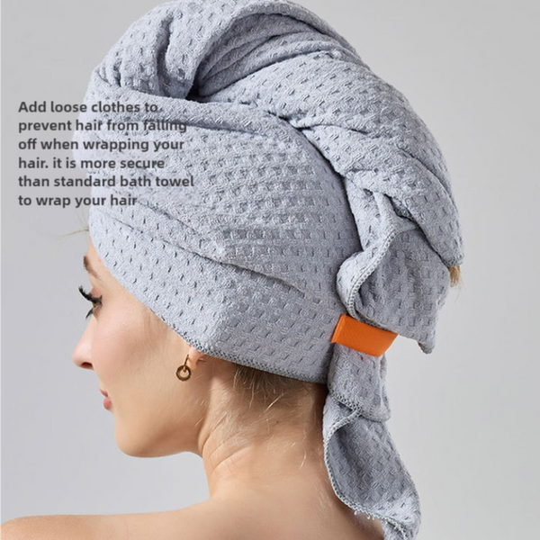 Elosung 2 Pcs Coffee Super Absorbent Waffle Weave Hair Towel Multi Functional Quick Drying Turban For Women Soft & Fast Head Wrap Towels & Washcloths