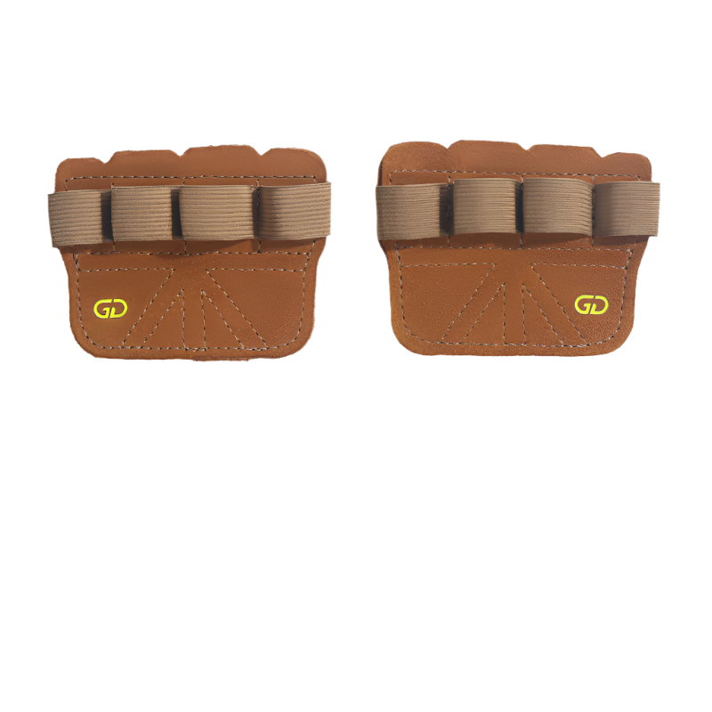 Elosung 2 Pairs Premium Leather Grip Protection For Fitness | 4 Finger Cowhide Weightlifting Gloves Durable Non Slip And Abrasion Resistant Support Wr