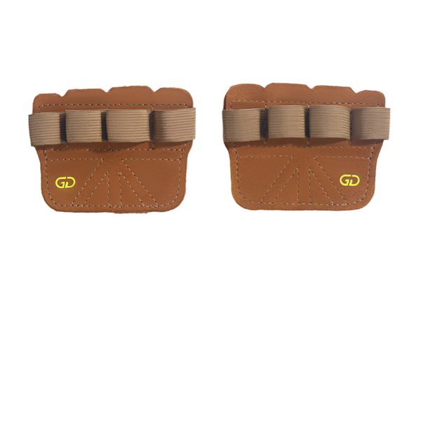 Elosung 2 Pairs Premium Leather Grip Protection For Fitness | 4 Finger Cowhide Weightlifting Gloves Durable Non Slip And Abrasion Resistant Support Wr