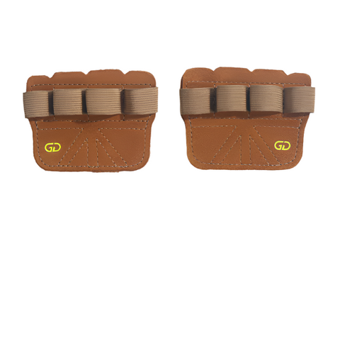 Elosung 2 Pairs Premium Leather Grip Protection For Fitness | 4 Finger Cowhide Weightlifting Gloves Durable Non Slip And Abrasion Resistant Support Wr