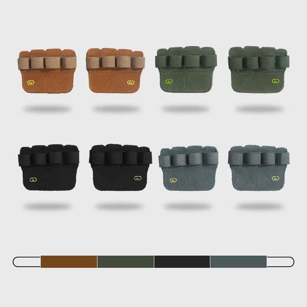 Elosung 2 Pairs Grey Premium Leather Grip Protection For Fitness | 4 Finger Cowhide Weightlifting Gloves Durable Non Slip And Abrasion Resistant Suppo