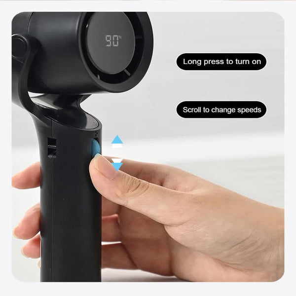 Elosung Black Portable Neck Fan Speed & 230 Rotation Rechargeable 4500Mah Battery Quiet Operation With Type C Charging Summer Cooling Solution Portabl