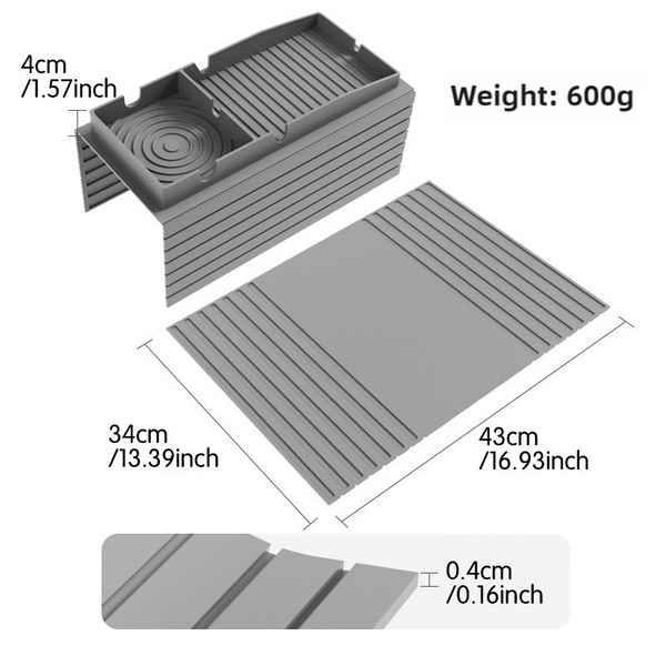 Grey Multi Function Sofa Cup Holder Tray Silicone Drink Organizer Adjustable And Easy To Clean Armrest Storage Box For Drinks Snacks Gadgets Trays